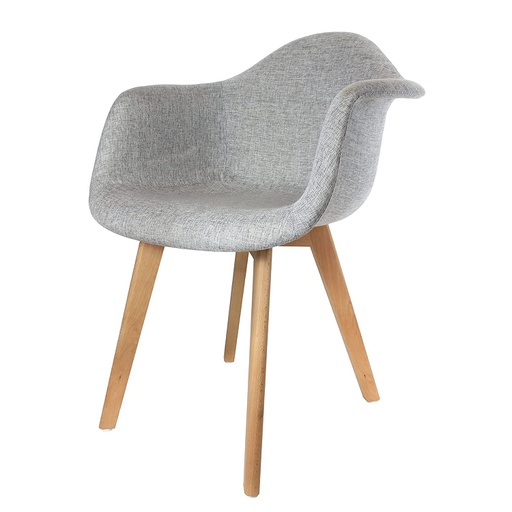 FAUTEUIL SCANDINAVE TISSU GRIS