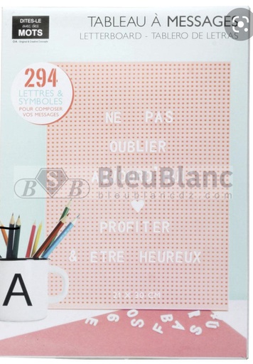 TABLEAU MESSAGE A4 + 294 LETTRES PLASTIQUE A