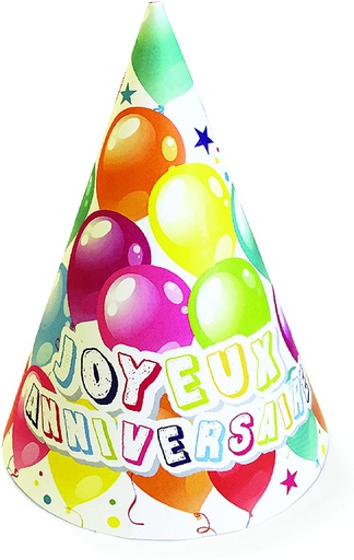 CHAPEAU ANNIVERSAIRE X6  PIECES