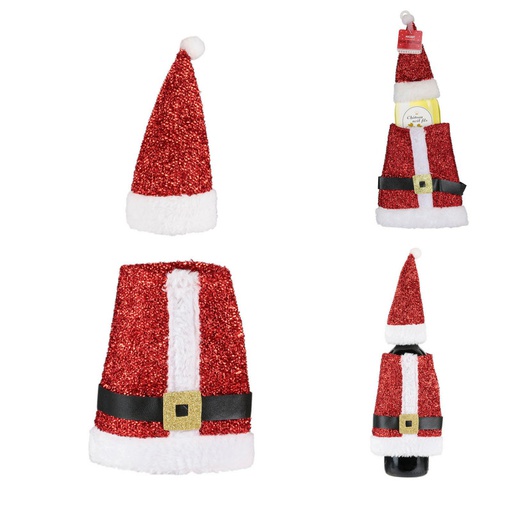 Cache bouteille père noël