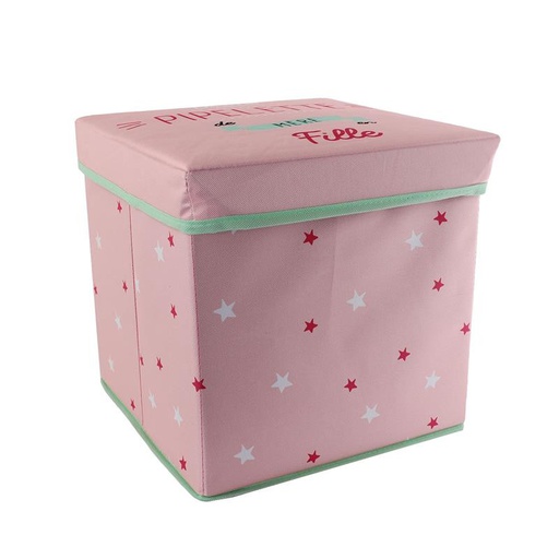 Cube de rangement pliable rose 30x30x30cm