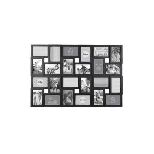 PELE-MELE 24 VUES CADRE PLASTIQUE NOIR M6