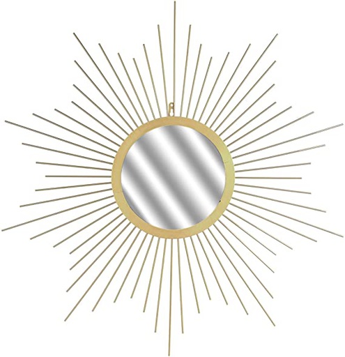 MIROIR SOLEIL DORE MURAL METAL