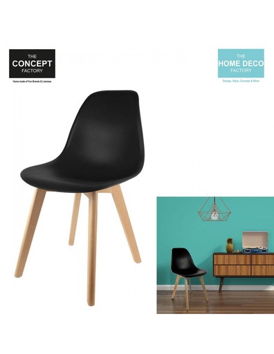 CHAISE SCANDINAVE COQUE PP NOIRE A1/M4