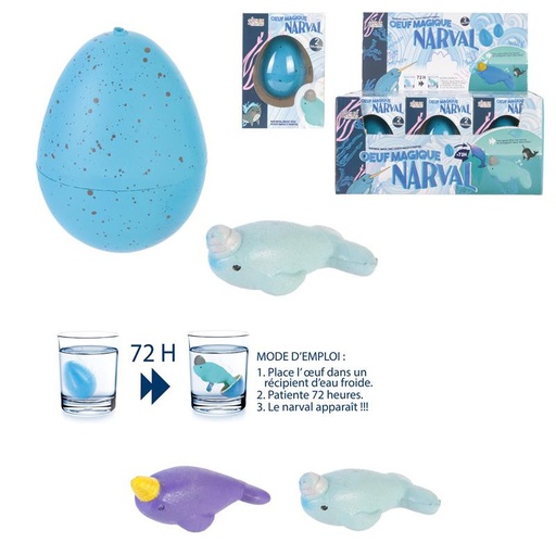 Oeuf magique narval de 6cm