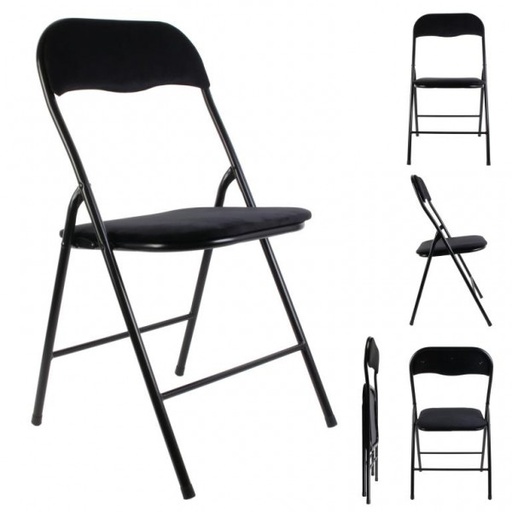 CHAISE PLIABLE VELOURS NOIR