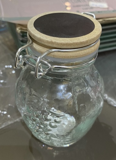 BOCAL RELIEF CRAIE COUVERCLE BOIS ARDOISE