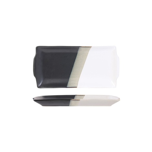 PLAT A CAKE EN CERAMIQUE NOIR ET BLANC