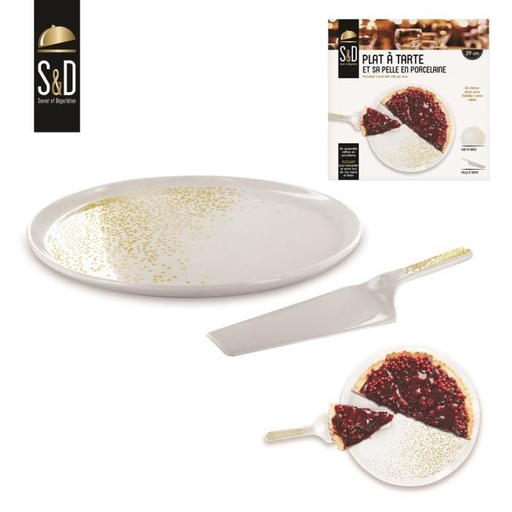 PLAT A TARTE ET SA PELLE EN PORCELAINE
