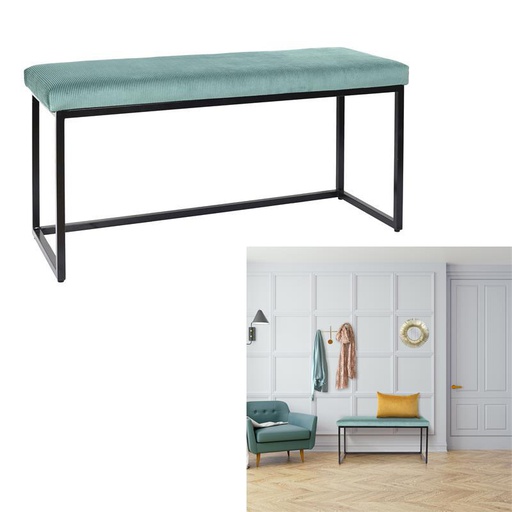 BANC GIULIA BLEU CANARD VELOURS COTELE
