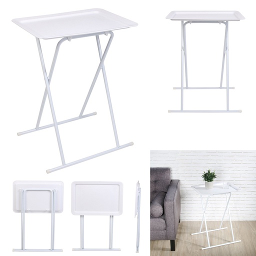 TABLE D'APPOINT PLATEAU BLANC