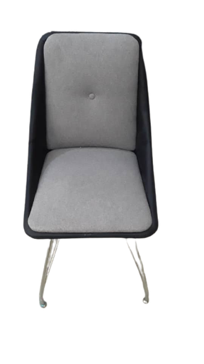 CHAISE TISSU SIMILI CUIR NOIR ET GRIS