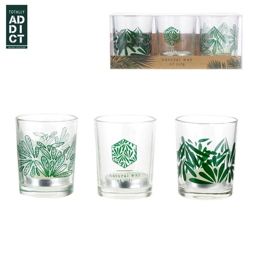 Photophore Jungle avec bougie chauffe-plat x3