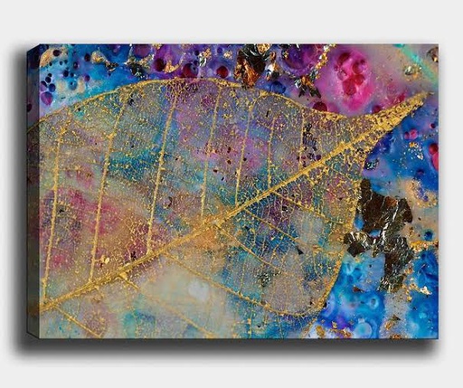 TOILE FEUILLE D OR 40X60CM