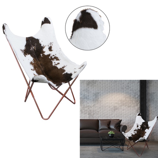 FAUTEUIL PAPILLON PEAU DE VACHE