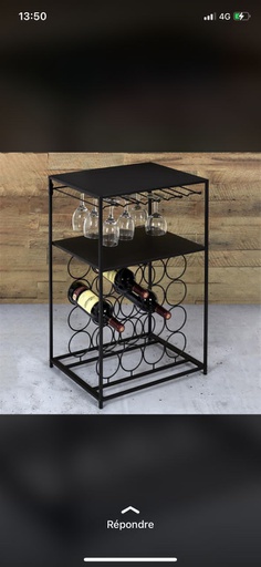 DESSERTE METAL PORTE BOUTEILLE