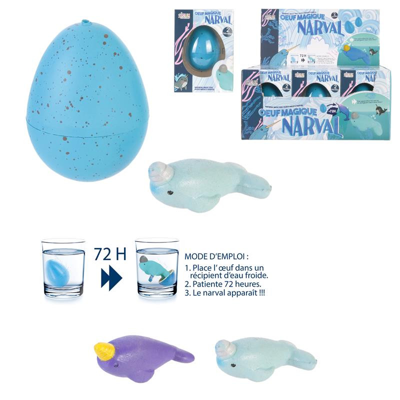 Oeuf magique narval de 6cm