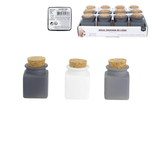 BOCAL MAT AVEC BOUCHON DE LIEGE OSLO