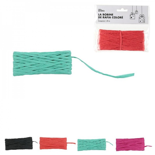 raffia 20m, 4-fois assorti