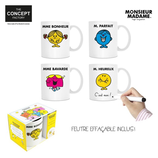 MUG A PERSONNALISER ET FEUTRE MR MME 700ML M12