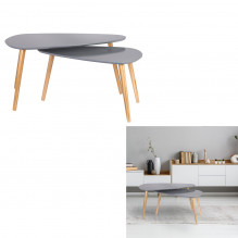 TABLE GIGOGNE BOIS GALET GRIS