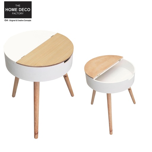 TABLE COFFRE BLANC BOIS