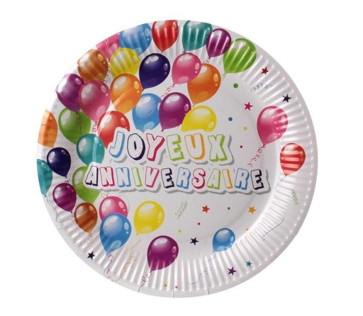 ASSIETTES D'ANNIVERSAIRE EN CARTON