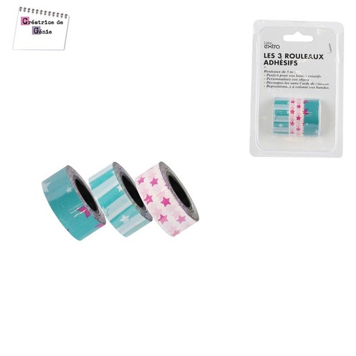 ROULEAUX adhésif décor x3