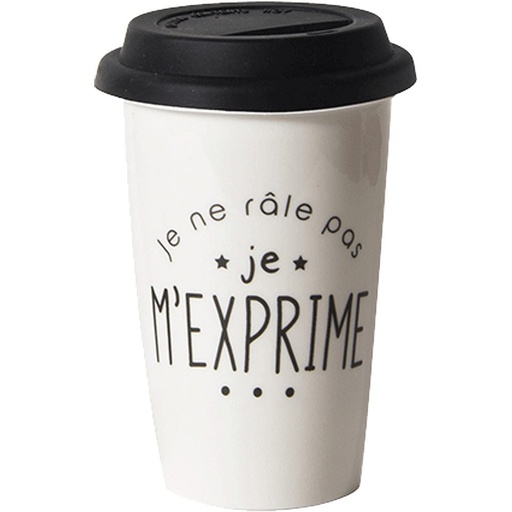 MUG CÉRAMIQUE COUVERCLE SILICONE JE M'EXPRIME