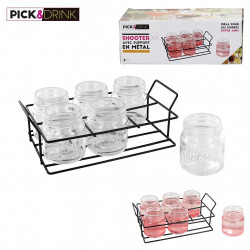 COFFRET DE 6 VERRE SHOOTER ET RACK METAL
