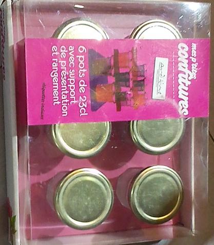 6 POTS DE 29 CL AVEC SUPPORT DE PRESENTATION ET RANGEMENT