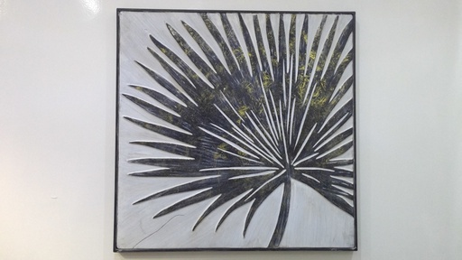 DECO MURAL CARRE FEUILLE EN FER