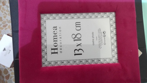 CADRE PHOTO VELOURS ROSE