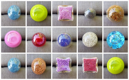 Bague PYLONES plate perles noires - PYLONE