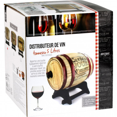 Distributeur de vin tonneau 5 l Bistrot TOTALLY ADDICT