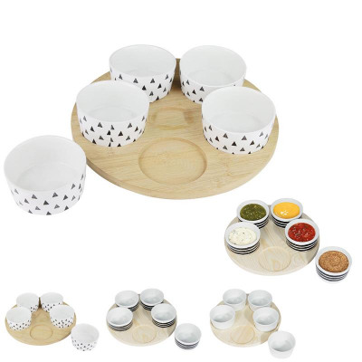 PLANCHE BOIS ET 5 COUPELLES