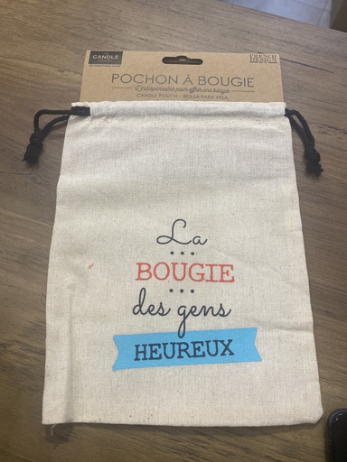 Pochon á bougie dites le avec des mots