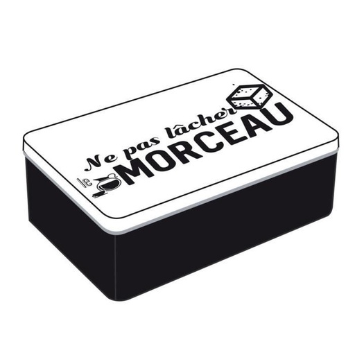 BOITE A SUCRE EN MÉTAL NOIR ET BLANC