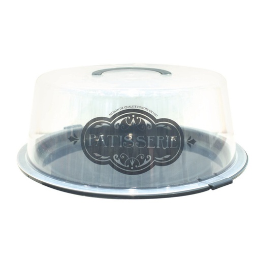 BOITE DE TRANSPORT PLASTIQUE GRIS POUR GATEAUX