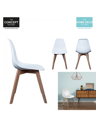 CHAISE SCANDINAVE COQUE PP BLANCHE