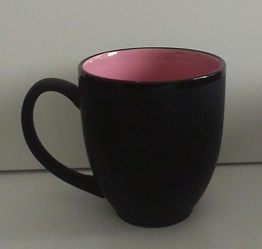 TASSE Noir mat garniture rose160m