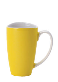 TASSE EN CERAMIQUE GM JAUNE GARNITURE BLANC ​
