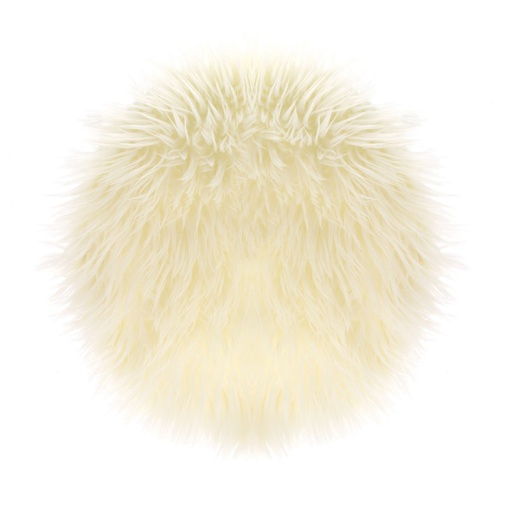 GALETTE DE CHAISE IMITATION FOURRURE ECRU 38CM M12