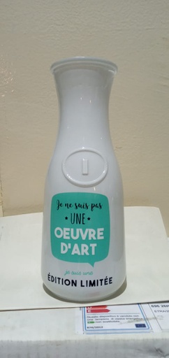CARAFE EN VERRE PEINT JE SUIS